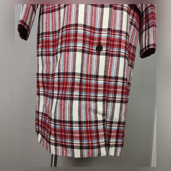 J. crew Alfie topcoat Ivory Red in Vintage Plaid Italian Wool Coat Size 14 - Picture 11 of 15